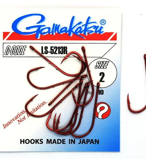 Гачки одинарні Gamakatsu LS-5213 Red №2 10pc
