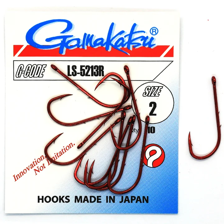 Крючки одинарные Gamakatsu LS-5213 Red №2 10pc