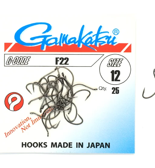 Гачки одинарні Gamakatsu F22 Black №12 25pc
