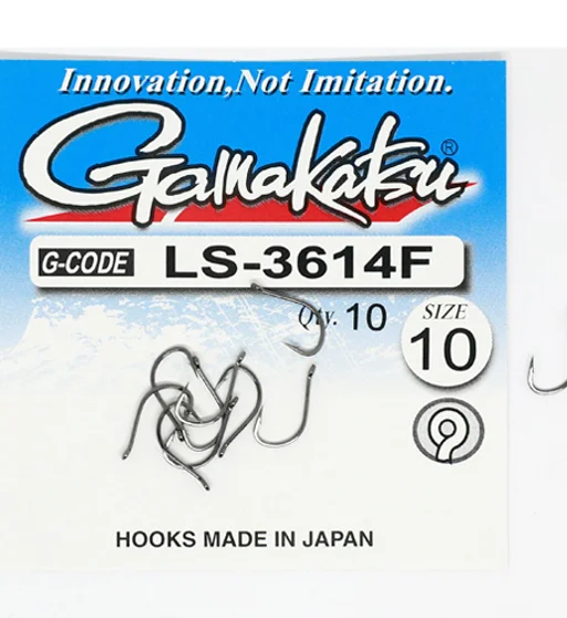 Гачки одинарні Gamakatsu LS-3614F N/L Black №10 10pc