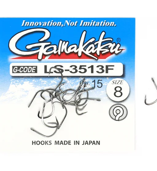 Крючки одинарные Gamakatsu LS-3513F Black №8 15pc
