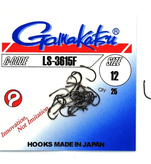 Гачки одинарні Gamakatsu LS-3615F Black №12 25pc