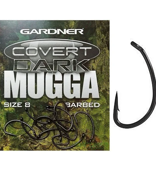Гачки Gardner Covert Dark Mugga Hooks Barbed №4