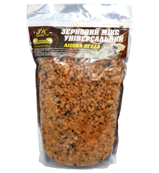 Прикормка 3KBaits Зерновий мікс универсальний лісова ягода 1kg