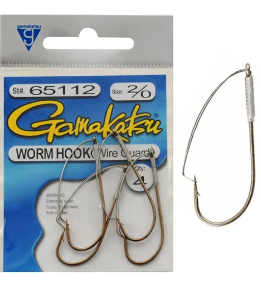 Крючки офсетные Gamakatsu Worm Wrieguard BRZ №1/0 4pc