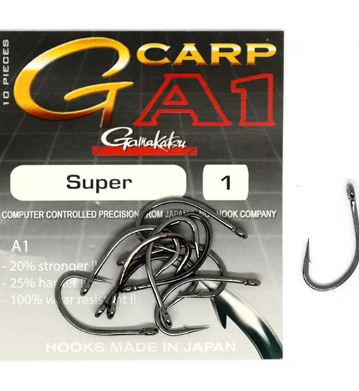 Гачки одинарні Gamakatsu G-CARP A-1 Super Black №1