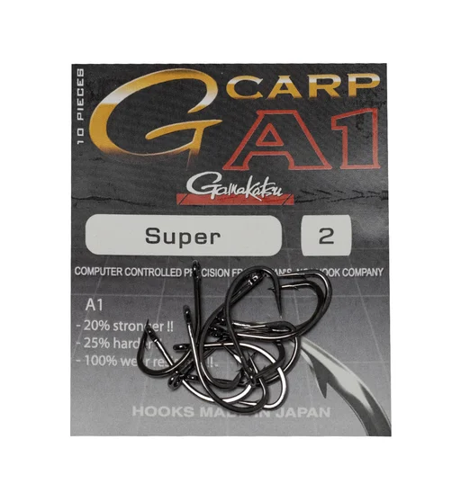Крючки одинарные Gamakatsu A1 G-Carp Super Black №2 10pc
