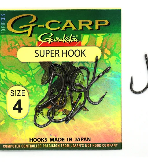 Гачки одинарні Gamakatsu G-Carp Super black №4 10pc