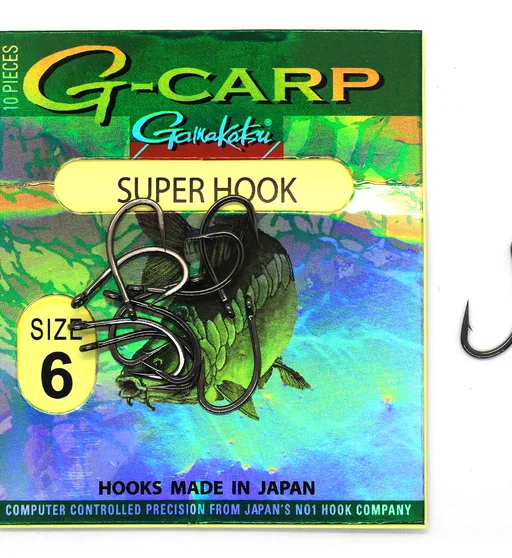 Гачки одинарні Gamakatsu G-Carp Super black №6 10pc