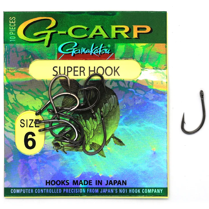 Крючки одинарные Gamakatsu G-Carp Super black №6 10pc