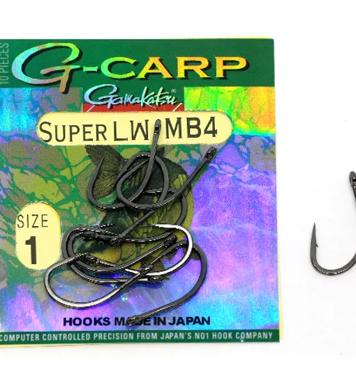Гачки одинарні Gamkatsu G-Carp MB4 Super LW Black №1 10pc