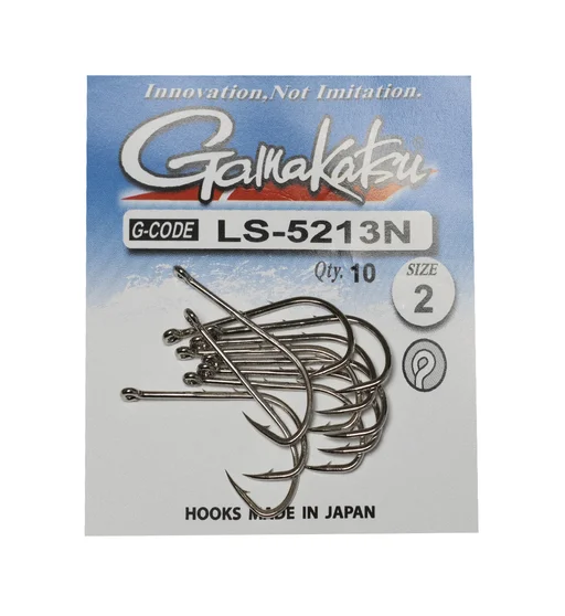 Гачки одинарні Gamakatsu LS-5213N Nickel №2 10pc