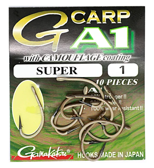 Гачки Gamakatsu A1 G-CARP with Camouflage Coating Super Brown №1 10pc