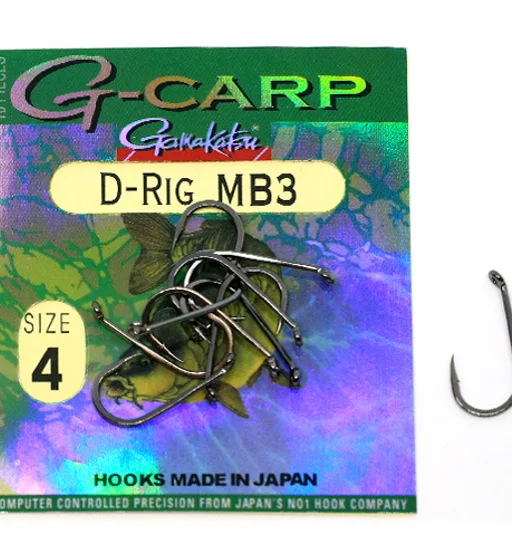 Гачки одинарні Gamakatsu G-Carp D-Rig MB3 Black №4 10pc