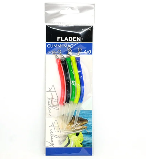 Морской монтаж Fladen Gummi Mac 5p Assorted Glowing 4/0