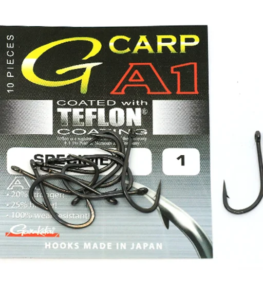 Гачки одинарні Gamakatsu A1 G-Carp Specialist P.T.F.E. coating Grey №1 10pc