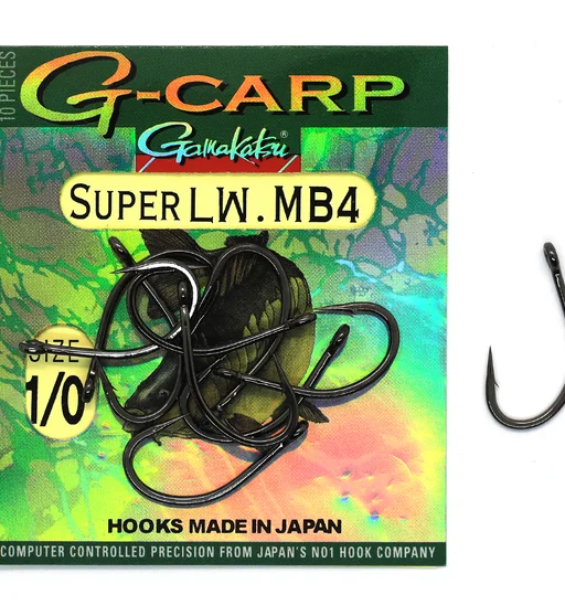 Гачки Gamakatsu G-Carp Super LW MB4 Black №1/0 10pc