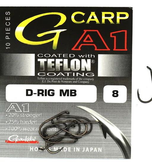 Гачки A1 G-CARP  D-Rig MB Teflon Coating Grey Size 8