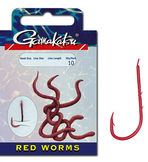 Гачки з повідцем Gamakatsu BKD-5260B Red Worms 60cm Bronze №4 0.25mm10pc