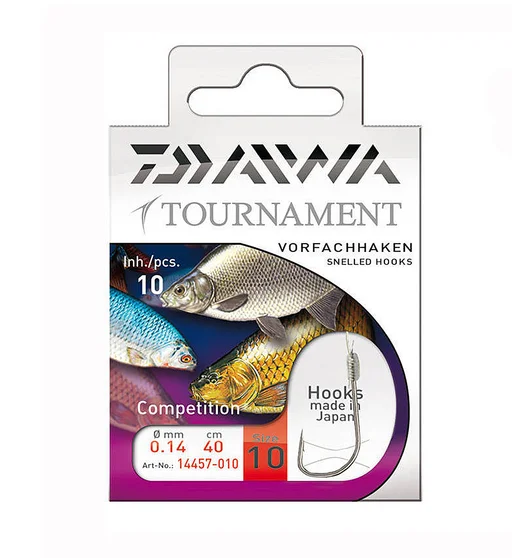Крючок с поводком Daiwa Tournament Competition Silver №10 0.14mm 40cm 10pcs