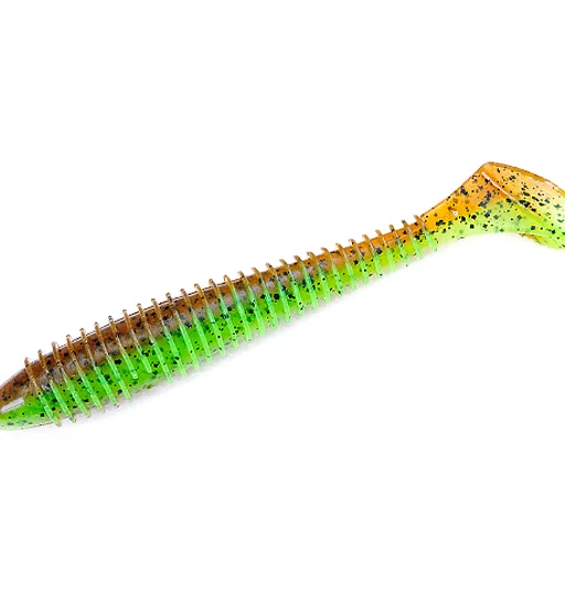 Силікон Keitech Swing Impact FAT 4.8" 401 Green Pumpkin / Chartreuse