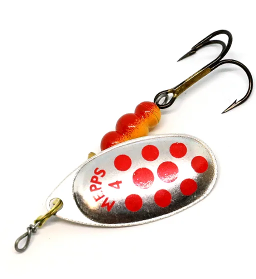 Блешня Mepps Aglia Decoree №4 argent points rouge 9g