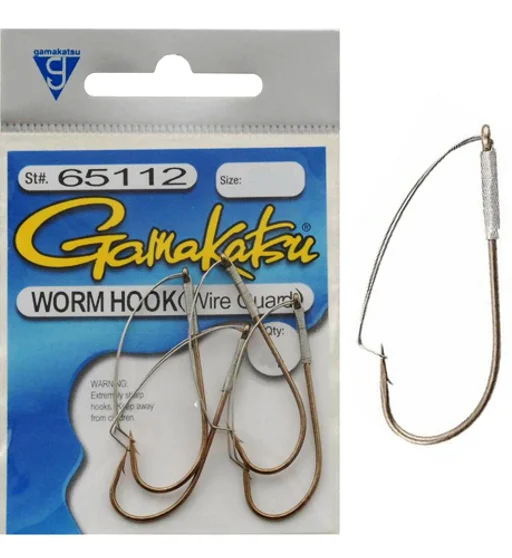 Крючки офсетные Gamakatsu Worm Wire Guard BRZ №1 4pc