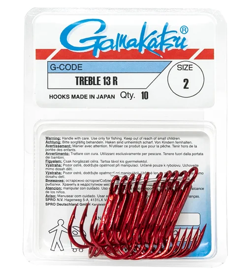 Трійник Gamakatsu Treble 13R Red №2 10pc