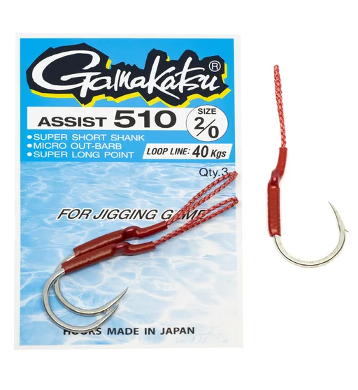 Гачки для пількеру Gamakatsu Assist 510 Tinned №1/0 40kg 4pc