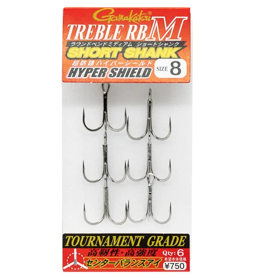 Трійник Gamakatsu Treble RB-M Short Shank #8 6pcs