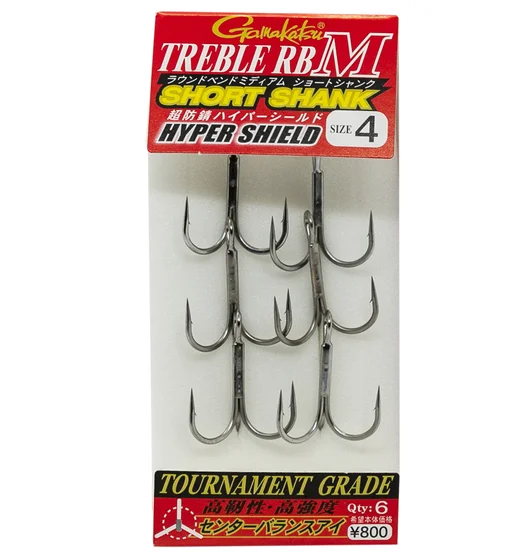 Тройник Gamakatsu Treble RB-M Short Shank #4 6pcs