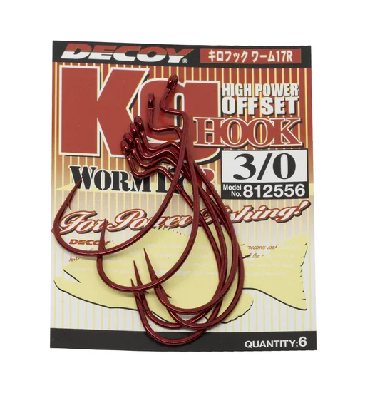 Крючок оффсетный Decoy Worm 17R KG Hook Red #3/0 6pcs