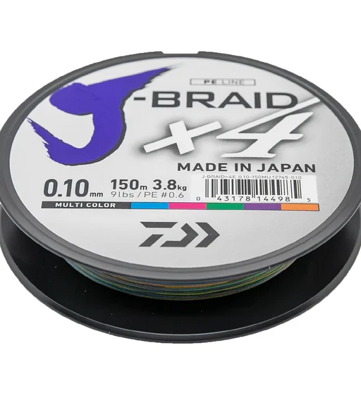 Шнур Daiwa J-Braid X4E 150m Multi Color 3.8kg 0.10mm #0.6