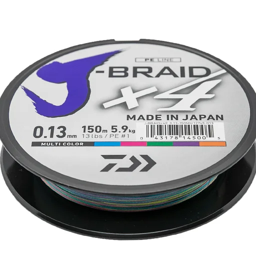 Шнур Daiwa J-Braid X4E 150m Multi Color 5.9kg 0.13mm #1.0