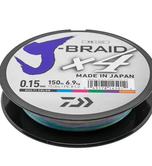Шнур Daiwa J-Braid X4E 150m Multi Color 6.9kg 0.15mm #1.2
