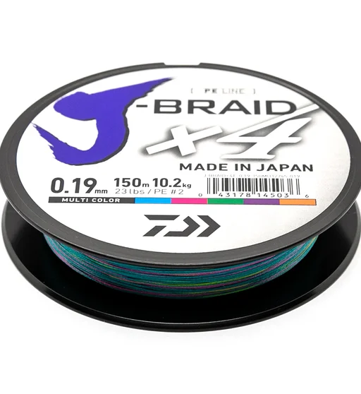 Шнур Daiwa J-Braid X4E 150m Multi Color 10.2kg 0.19mm #2.0