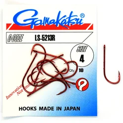 Крючки одинарные Gamakatsu LS-5213 Red №4 10pc
