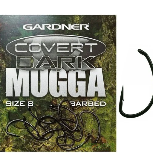 Крючки Gardner Covert Dark Mugga Hooks Barbed №8