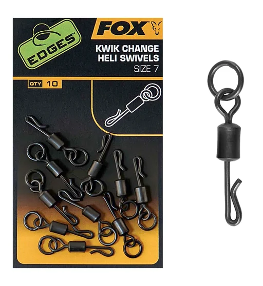 Вертлюг швидкознімний Fox Edges Kwik Change Heli Swivels #10 10pcs