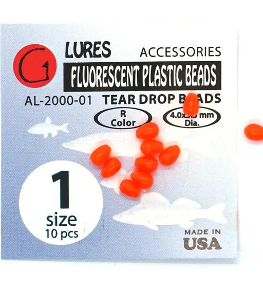 Намистини Gurza Tear Drop Beads #1 4*5.5mm red 10pc