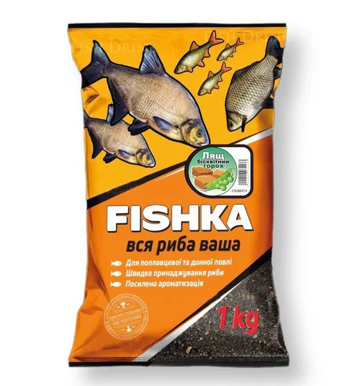 Прикормка Фишка Лещ бисквитный горох 1kg