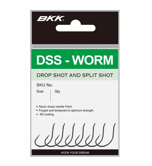 Крючок BKK для дроп шота DSS-Worm #2/0