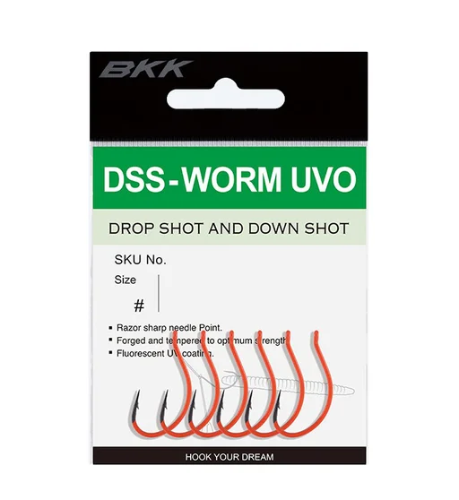 Крючок BKK для дроп шота DSS-Worm UVO#1/0