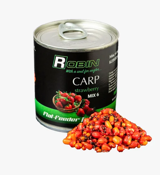 Зерновая смесь Robin MIX-6 200ml ж/б Карп Клубника