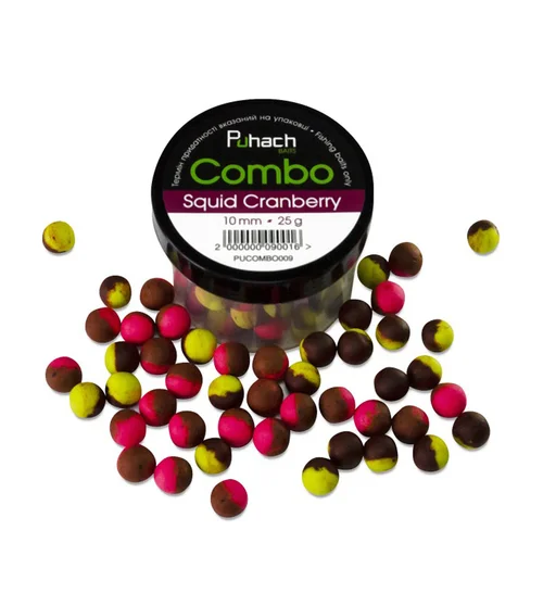 Бойлы Puhach Combo 10mm 25g Squid Сranberry