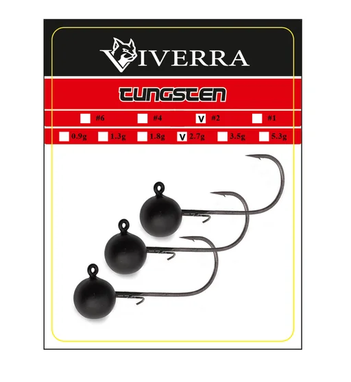 Джигголівка вольфрам Viverra 2,7g #2 Black (3шт)