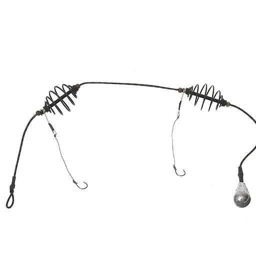 Монтаж короп карась просто снасті 2 годівниці 2 гачка №6 на лідкорі 30g