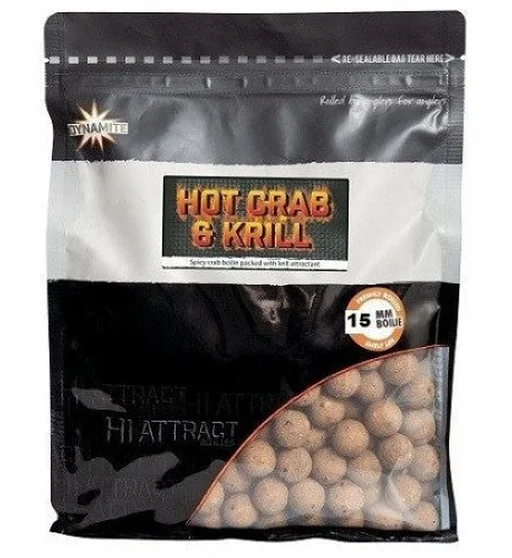Бойли Dynamite Baits Hot Crab & Krill 15mm Boilie 1kg