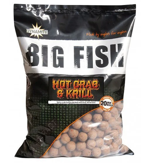 Бойли Dynamite Baits Hot Crab & Krill 20mm Boilie 1kg