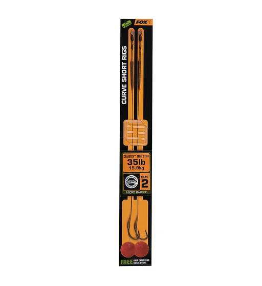Крючок с поводком Fox Edges Curve Short Camotex Semi Stiff Rigs 35lb #2 2pcs
